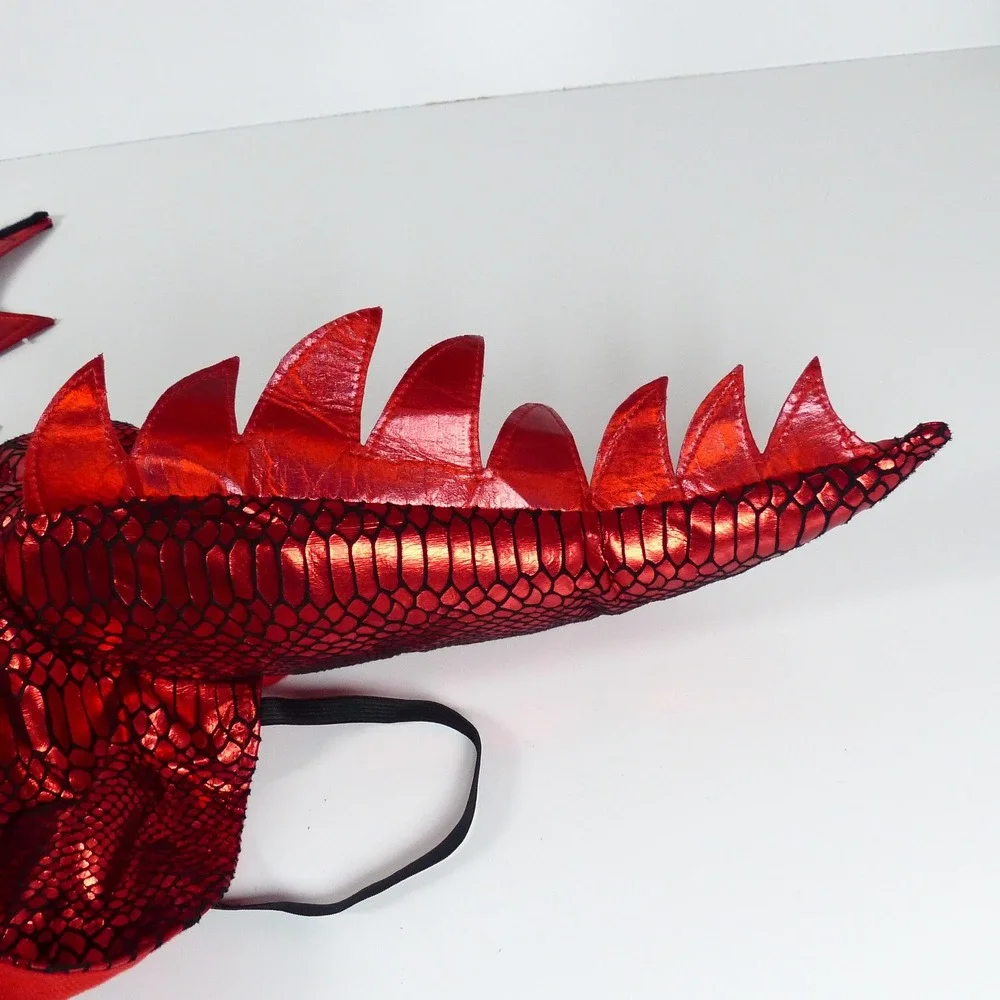 Thrills & Chills Red Dragon Pet Dog Costume Metallic Foil Scales XL Halloween